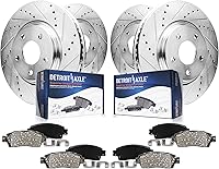 Detroit Axle Drilled & Slotted Brake Kit for Toyota Tundra Sequoia Land Cruiser Lexus LX570 - Front Rear Rotors Ceramic Pads