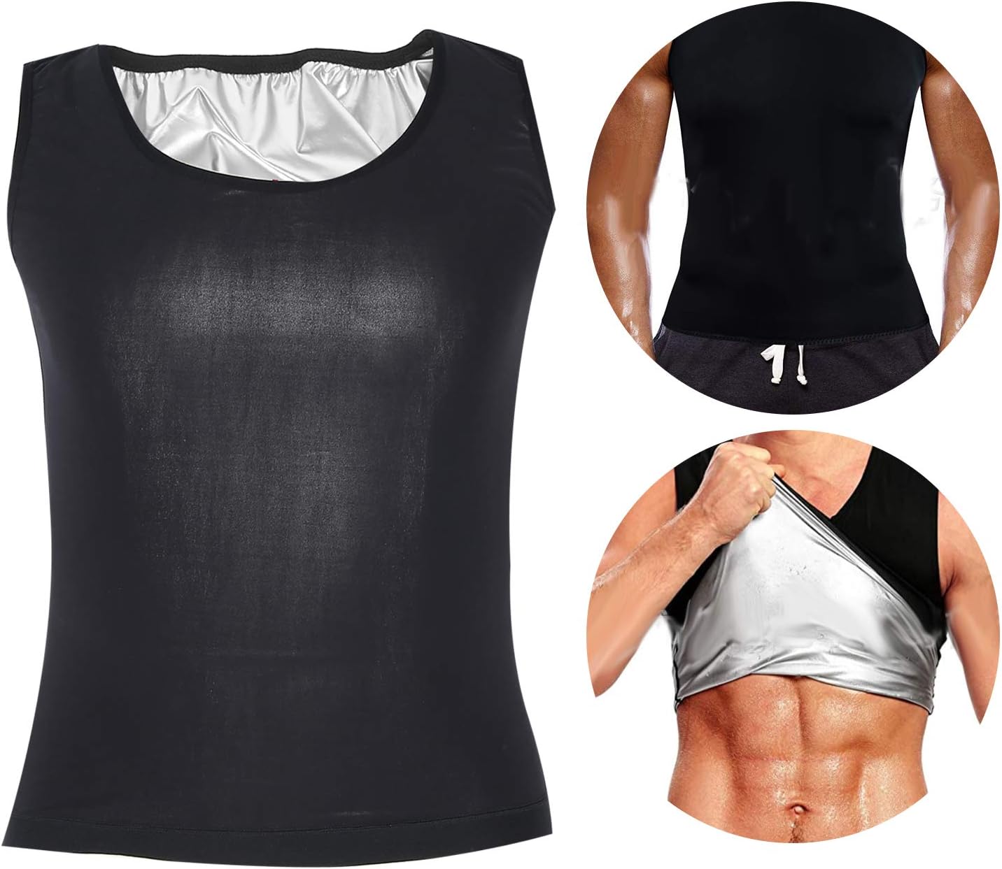 Sweat Vest for Men Workout Top Body Slimming Sauna Vest Shapewear Sauna Shirt Sweat Suit (4XL/5XL) - Image 8