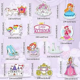 QTL Princess Stickers for Girls Princess Party Supplies Waterproof Vinyl Stickers for Water Bottle Laptop 70Pcs