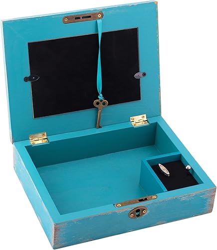Miniatura 3 de Cottage Garden Daughter So Special Love Shines Teal Distressed Jewelry - Caja de música con texto en inglés "Plays You Light Up My Life"
