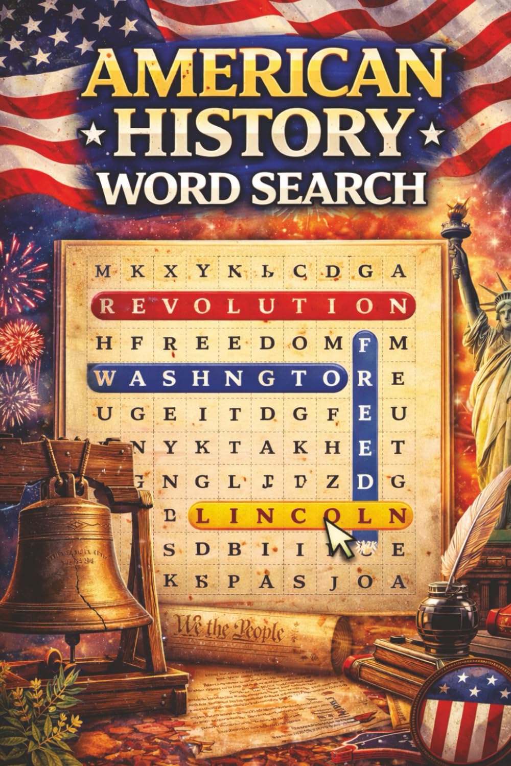 American History Word Search: Educational Word Search Puzzles Featuring U.S. Presidents, Historic Events, Founding Fathers, and Patriotic American History for Teens and Adults