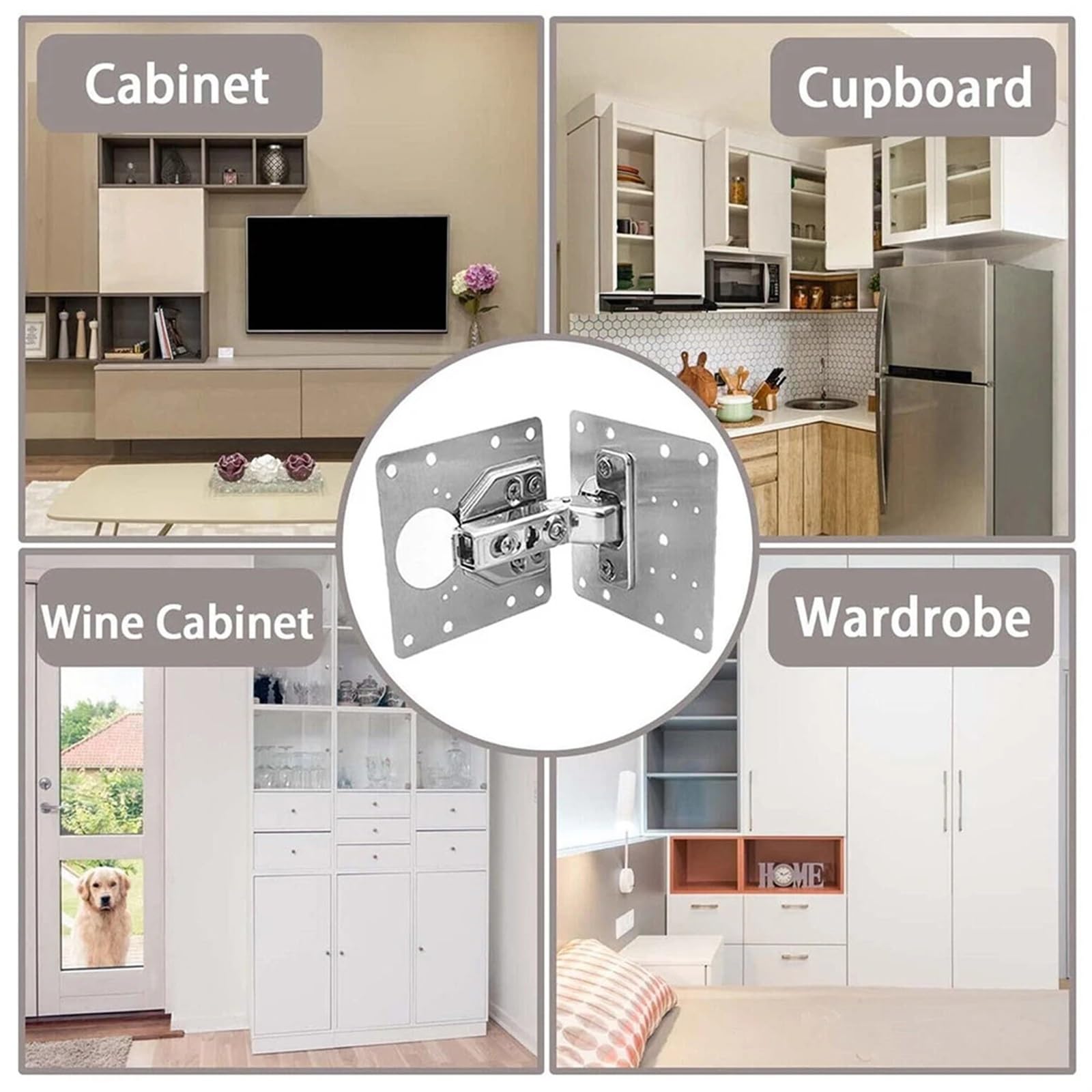 Reparaturset für Schrankscharniere, Edelstahl-Scharnier-Reparaturplatte, Schrank, Möbel, Schublade, Tisch, 2, 4, 10 Stück