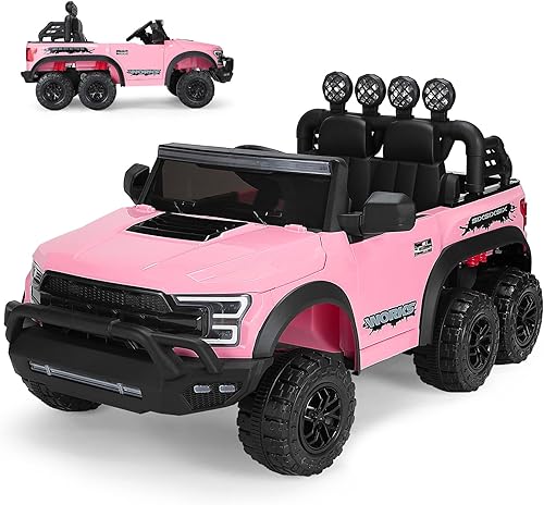 Miniatura 8 de Batería eléctrica de 12 V Rosa Niños Paseo en Camión Coche Pickup wRC LED MP3