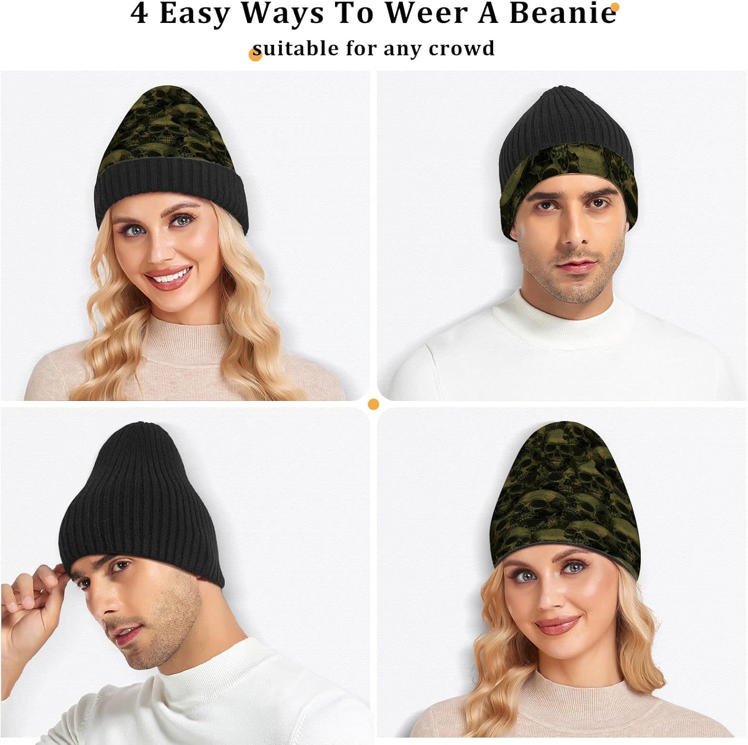 ALAZA Beanie Hat for Men Women,Unisex Soft Warm Skull Knit Cap Winter Hat - Image 5