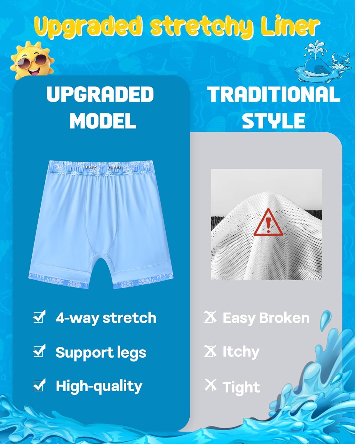APTRO 2 in 1 Boy's Swim Trunks Quick Dry Kids Bathing Suits Zipper Pockets Board Shorts 5-16Y - Image 5