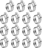 Vista 8 de WINL Abrazaderas de manguera de acero inoxidable de 1/2 pulgadas - 24 unidades de abrazaderas de manguera de transmisión de engranajes helicoidales