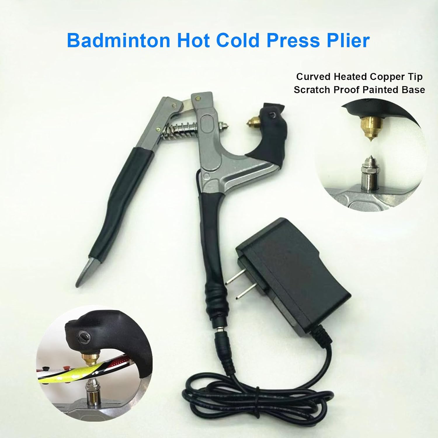 Tennis Stringing Machine, Electric Badminton Racket Stringing Tool Grommet Pliers Crimping Machine for Racket Repair