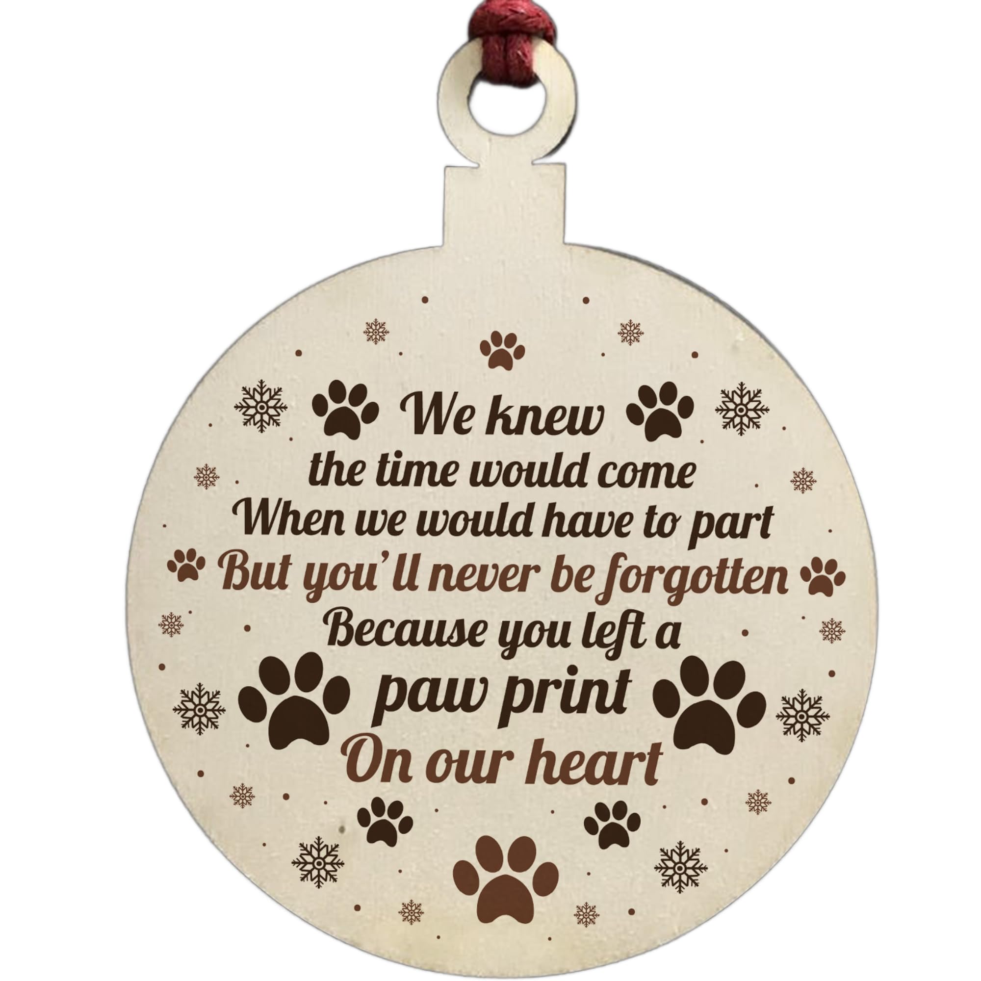 Memorial Gift For Pet Wooden Hanging Bauble Christmas Tree Decoration Keepsake