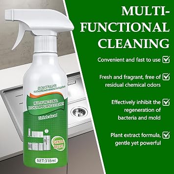 2Pcs Kitchen Cleaner Spray, Multi-Purpose Kitchen Cleaner, Heavy Duty Kitchen Oil Stains Spray for Kitchen, Household, Oven, Stove, Range Hood - 318ml