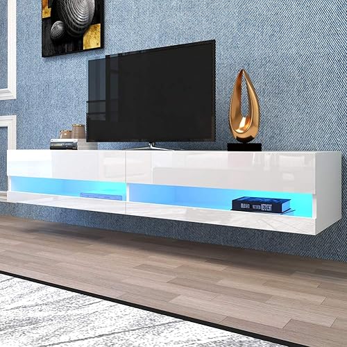 CIdkem 180 consolas multimedia flotantes montadas en la pared consola de TV colgante para televisores de 80 pulgadas centro de entretenimiento con