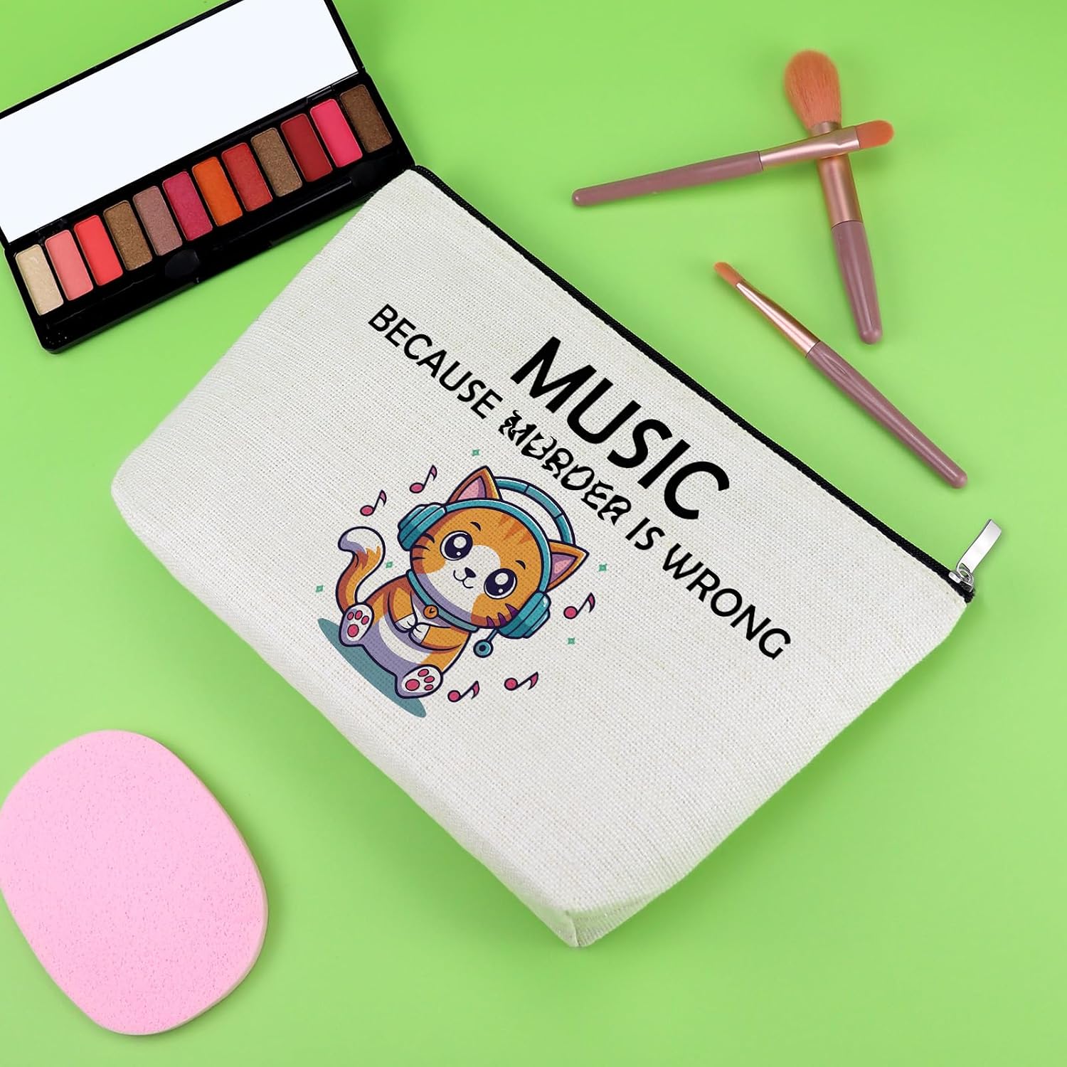 Music Gifts for Women Makeup Bag Teacher Appreciation Gifts for Music Lover Funny Humor Novelty Sarcasm Musical Cosmetic Bag for Musician Coworker Best Friend Musical Birthday Present Travel Pouch image 4