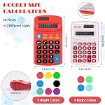 26 Pack Pocket Calculator Small Battery Powered Basic Calculator Bulk Mini Size 4 Function Hand Held Calculator for Students Kids School Home Office in