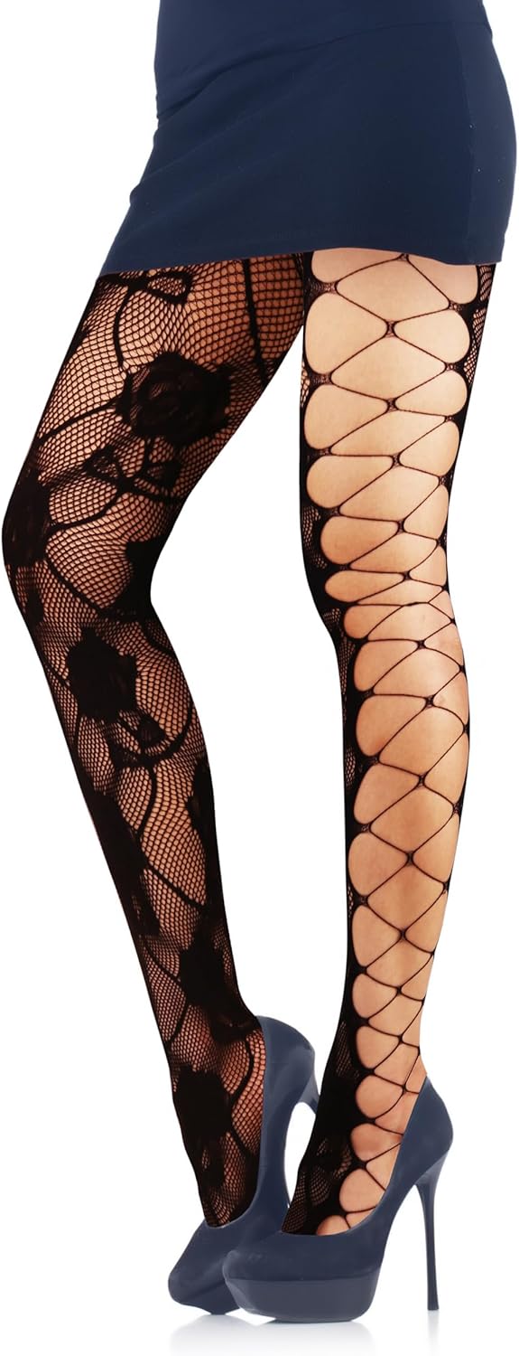 Benefeet Sox Patterned Fishnet Tights Floral High Waist Fishnet Stockings for Women Rose Sexy Fishnets Hollow Out Pantyhose - Image 7