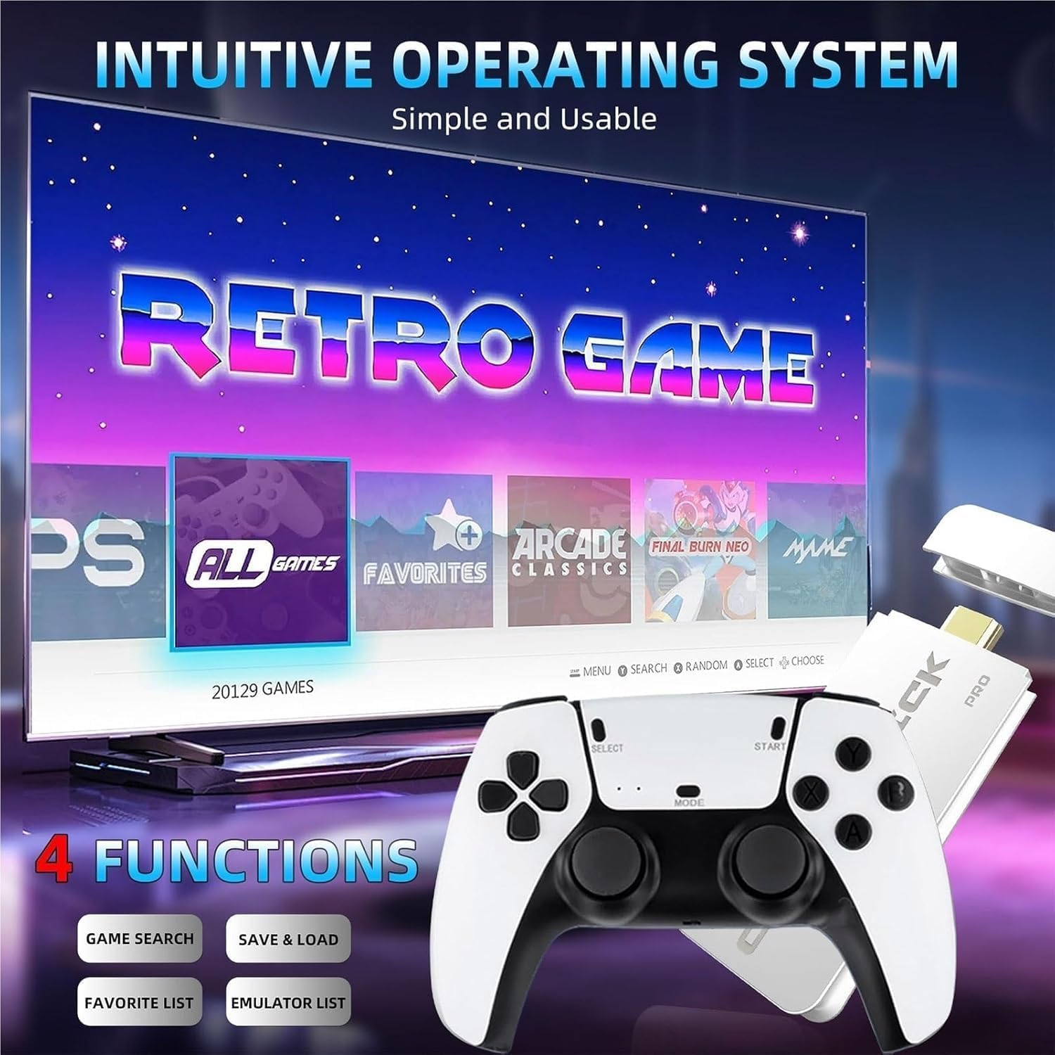 128Go ensemble Console de jeux rétro HD PS2 20000+ jeux + Double manettes sans fil 2.4G HDMI 128Go ensemble Console de jeux rétro HD PS2 20000+ jeux + Double manettes sans fil 2.4G HDMI
