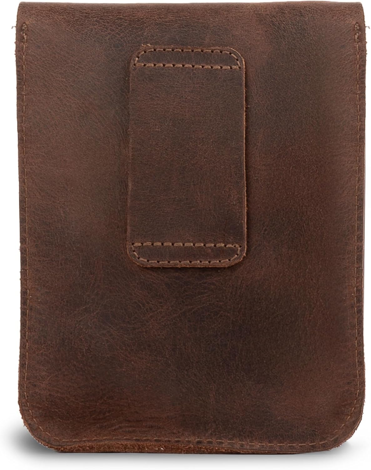 Holster Pouch Handmade from Full Grain Leather - Durable Waist Bag for Coins, Change, Headphones, Personal Items - Conveniently Attaches to Belt - Bourbon Brown - Image 2
