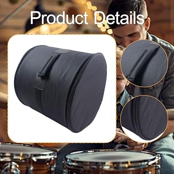 Tom Drum Bag Percussion Cover Portable Bag Carrying Case Oxford Cloth Padded Handle Soft Lining Suitable for, 16inch