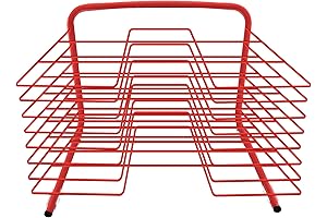 Mask Drying Rack: Desktop Art Drying Rack, Red, Eight-Shelf, Powder Coated Steel Construction