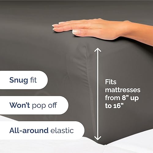 Vista 1286 de Juego de sábanas de 4 piezas tamaño king, extrasuaves, transpirables y refrescantes con esquinas profundas, sábanas de fácil ajuste y sin arrugas