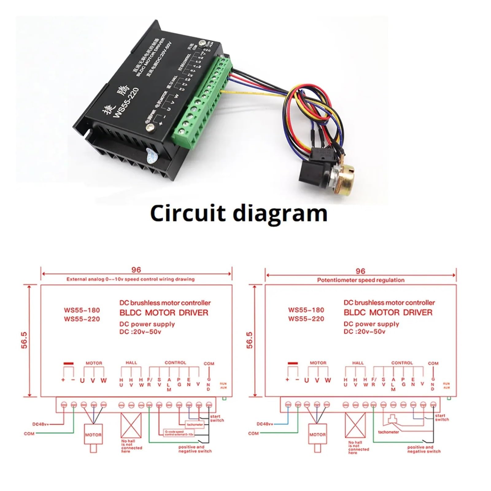 ER11/ER16 Collet 55mm PCB 500W / 300W chłodzony powietrzem bezszczotkowy silnik wrzecionowy grawerka 48V 12000R sterownik zasilacza + zacisk,Napęd elektryczny(300W Set 3,ER16)