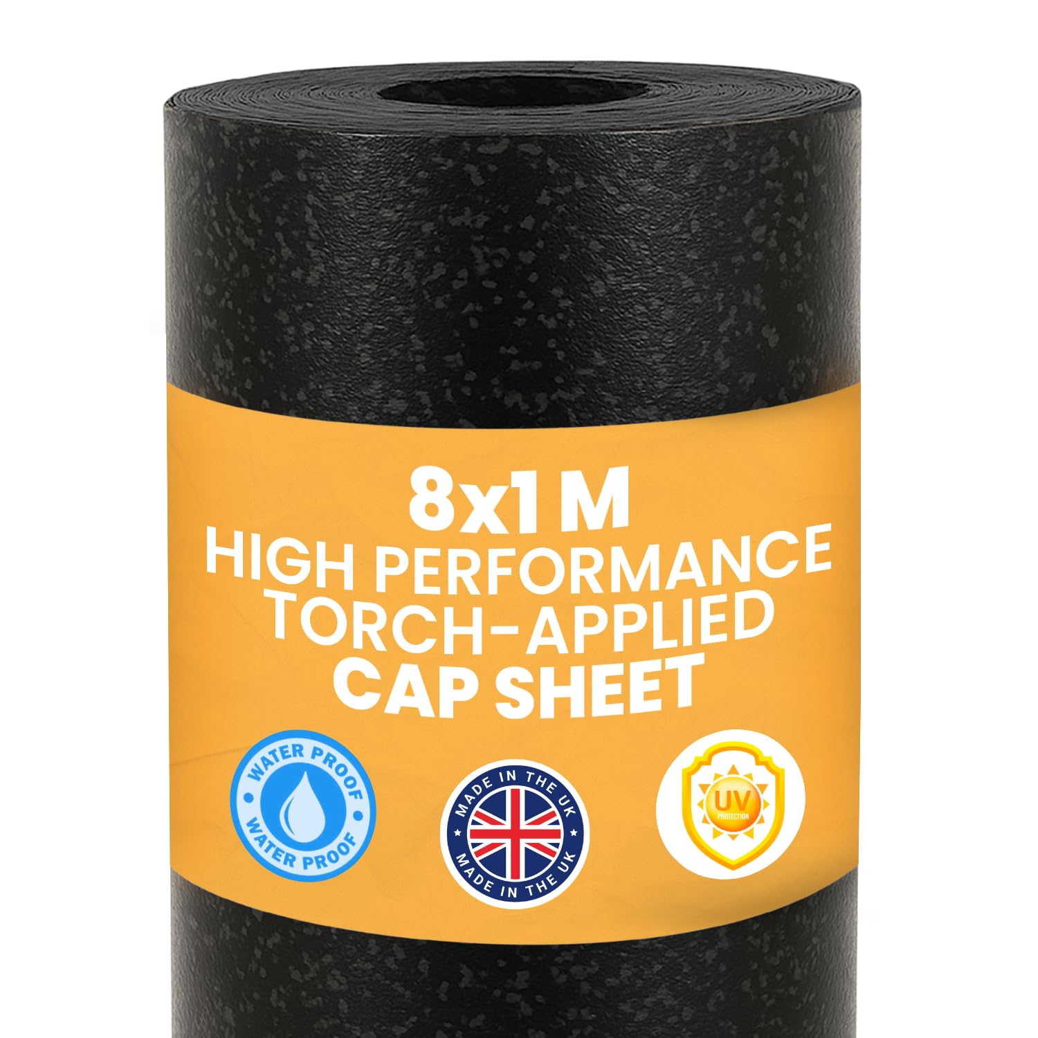 𝐍𝐎𝐕𝐄𝐂𝐑𝐀𝐅𝐓𝐎 Premium Torch-On Heavy Duty Roofing Felt - Durable Mineral Capsheet - SBS Modified Bitumen Membrane - 26.25 ft (8m) Roll, 3.28 ft (1m) Wide, 8lbs/ft² (3,62kg /m²) Weight, Black