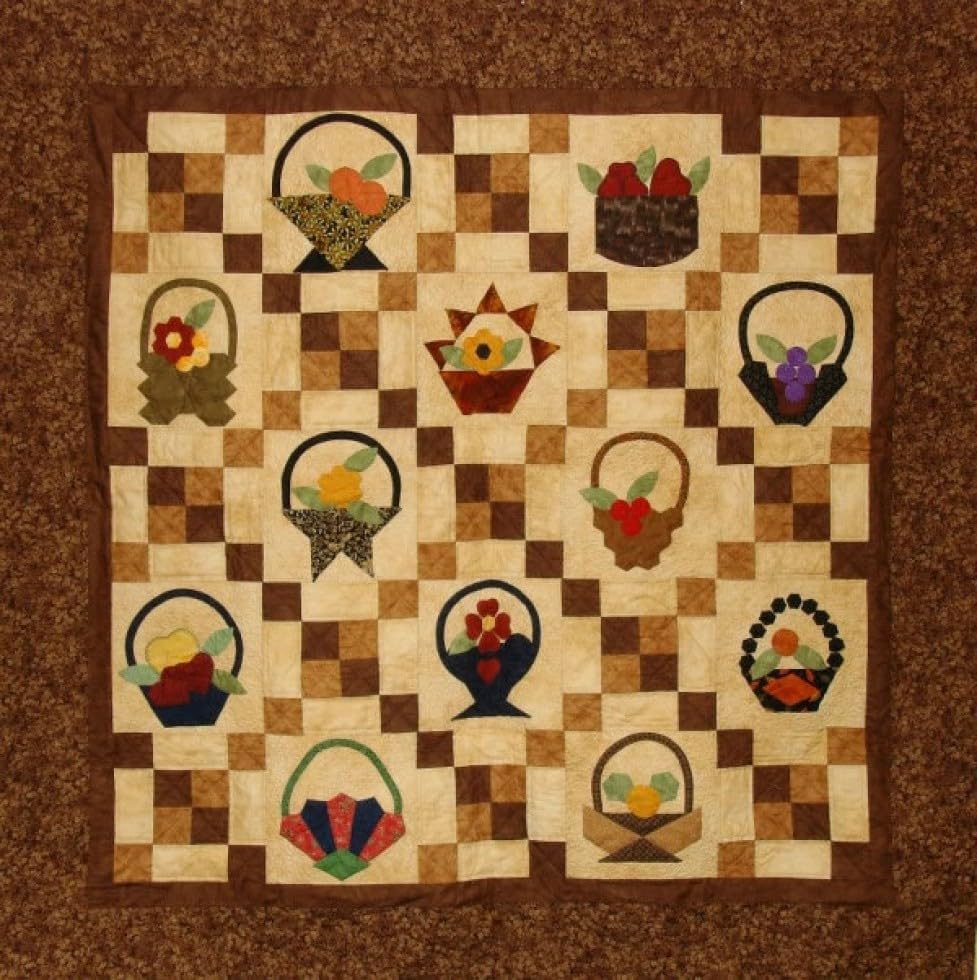 Paper Pieces Basket Quilt Wall Hanging English Paper Piecing Pattern & Paper Pieces