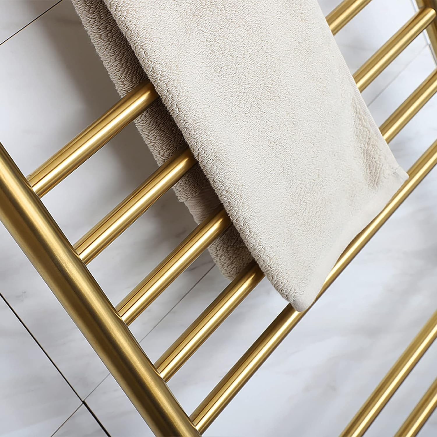 Heated Towel Warmer Racks Wall Mounted Electric Towel Warmer with 4 Round Bars Electric Towel Rack 304 Stainless Steel Heated Towel Rails