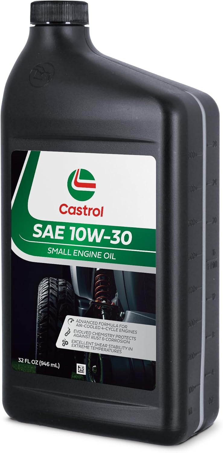 Castrol SAE 10W-30 Small Engine Oil For 4-Cycle Engines – Protects Against Rust & Corrosion – Suitable for Lawn Mowers and Outdoor Power Equipment – 32oz (Pack of 12 (Quart bottles))