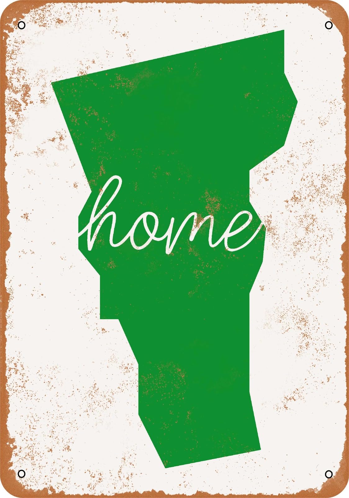 Miaomansenstore Metal Sign - Home Vermont - Vintage Look Home Decor