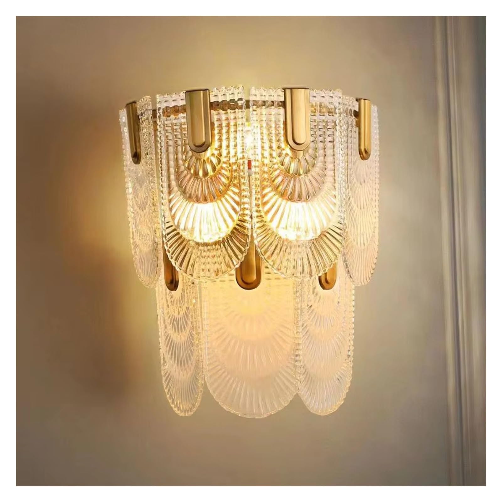 IvyLoutish Light Luxury Bedroom Bedside Wall Lamp Postmodern Crystal Glass Living Room Background Aisle Corridor Fixture,Modern