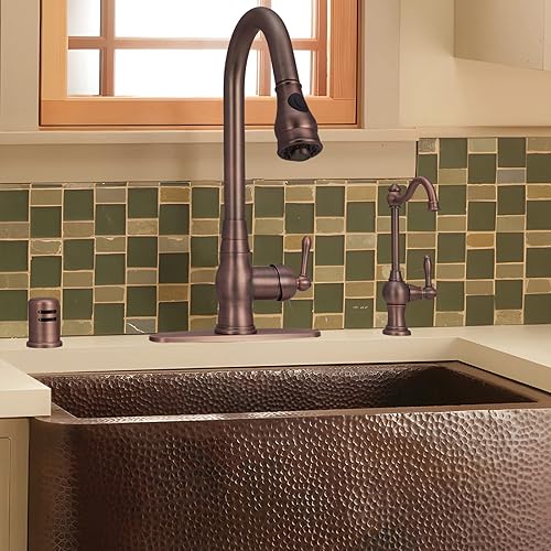 Miniatura 5 de Akicon Grifo de cocina de latón para agua potable, se adapta a la mayoría de unidades de ósmosis inversa o sistemas de filtración, sin espacio de