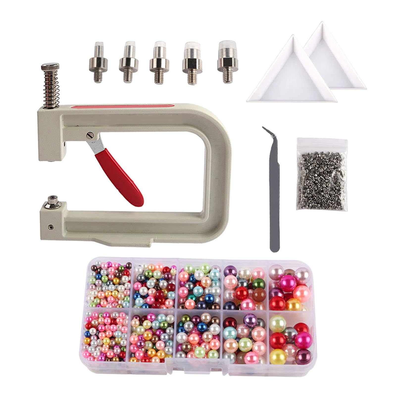 Zambuph Solid Pearl Handmade Setting Machine Beads Tools With Rivets Crafting Elegant Accessories For Various Occasions Pearl Handmade Setting Machine Beads