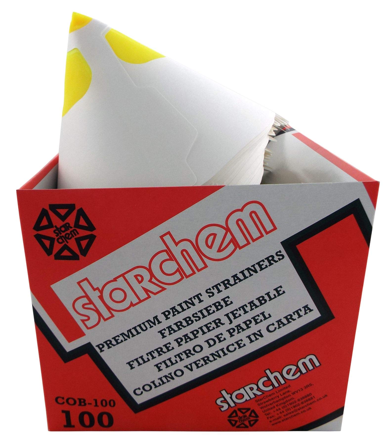 Premium Starchem Paint Strainers Pack of 100 Disposable Fine Mesh Filters 190 Microns