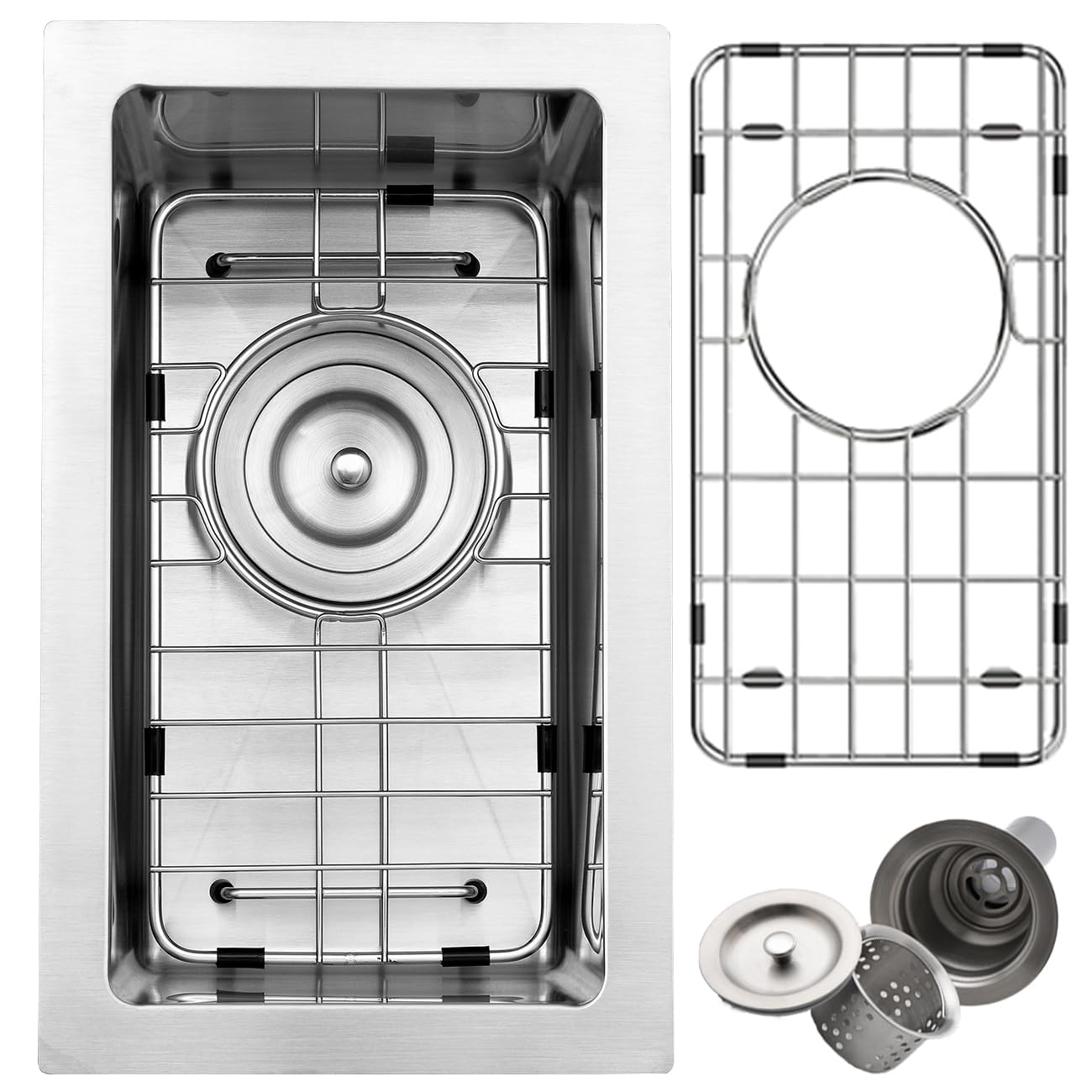 9x15 Inch Undermount Small Bar Sink, Swift Horse 16Gauge 9 Inch 16Gauge Stainless Steel Undermount Small Kitchen Bar Sinks