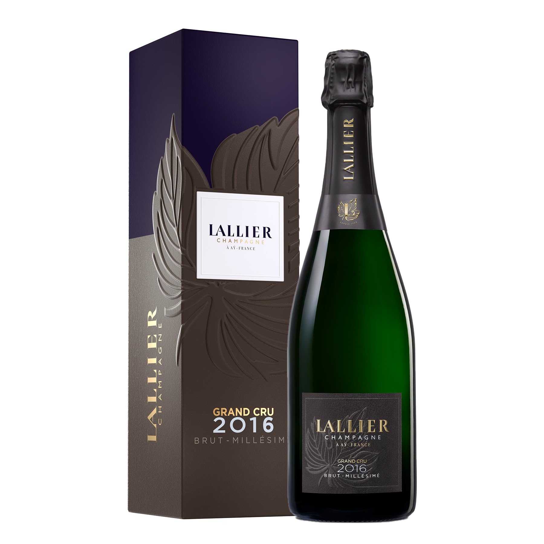 Lallier Millésime 2016 Grand Cru - Champagner Brut - Jahrgangschampagner aus Chardonnay und Pinot Noir, trocken - Lallier Prestige Line - 1 x 0,75 l