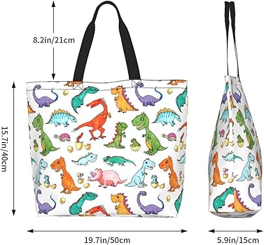 Amazon | [RFSHOP] トートバッグ 恐竜 動物柄 無地 大容量