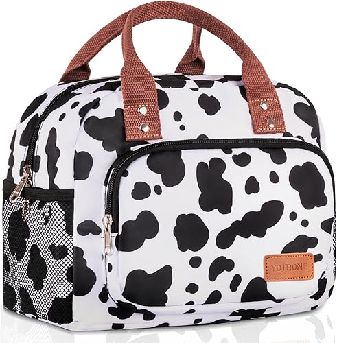 Yotrone Bolsa de almuerzo para mujer, lonchera aislada para mujeres, hombres, adultos, trabajo, linda bolsa de almuerzo de gran capacidad,