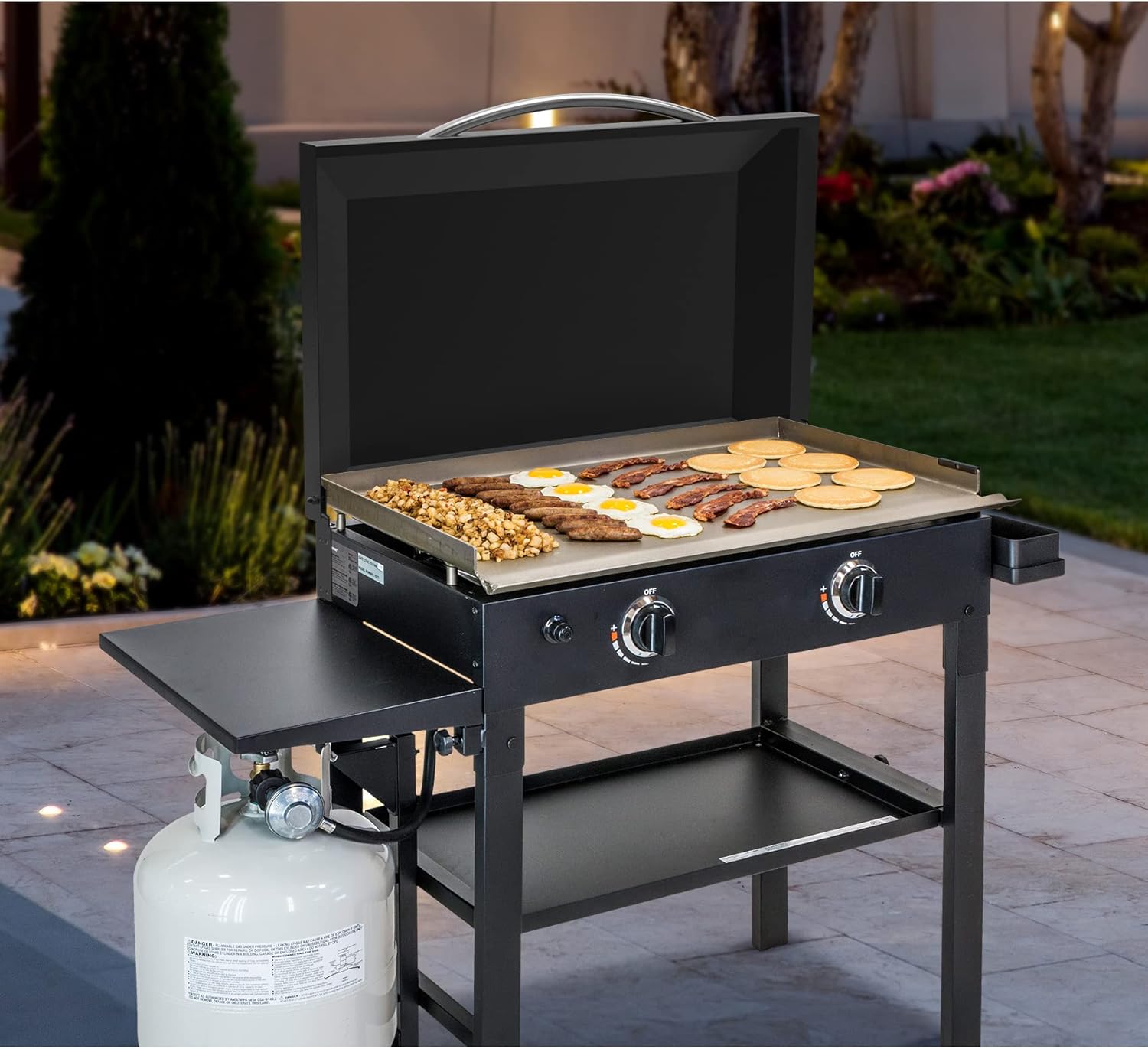 Stanbroil Table Top Griddle Hood, Hard Cover Hood Fits Blackstone 28 inches Front Grease Flat Griddle, Black