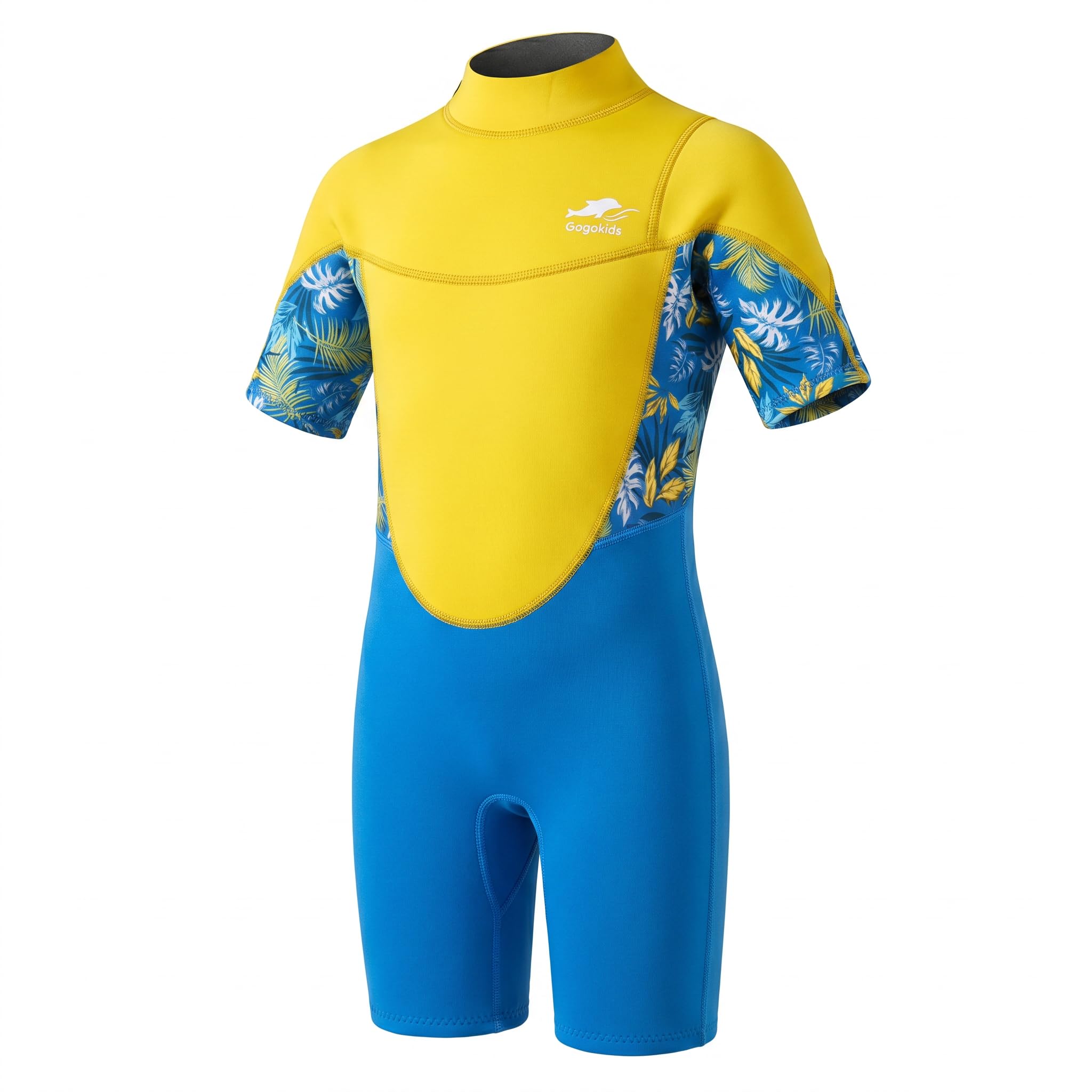 Gogokids Kinder Neoprenanzug Shorty 2,5mm Wetsuit für Jungen & Mädchen | UV-Schutz 50+ Einteiler mit Rückenreißverschluss, Kurzarm Schwimmanzug für Schwimmen, Schnorcheln & Surfen, Alter 2-8 Jahre