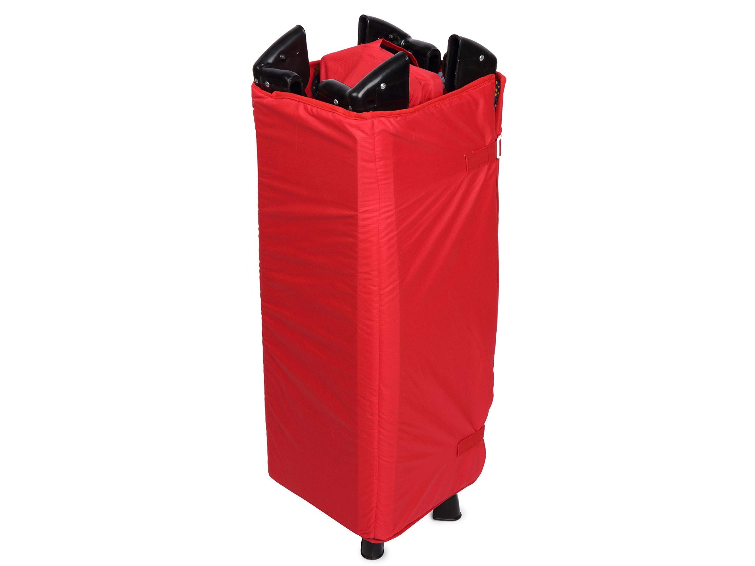 Infanto Playpen Cum Cot | Compact and Highly Portable| with Travel Bag | Easy Fold | 2-in-1 Functionality | Double-Layer Pad | Breathable Mesh-CC48 (RED) - Image 5 thumbnail