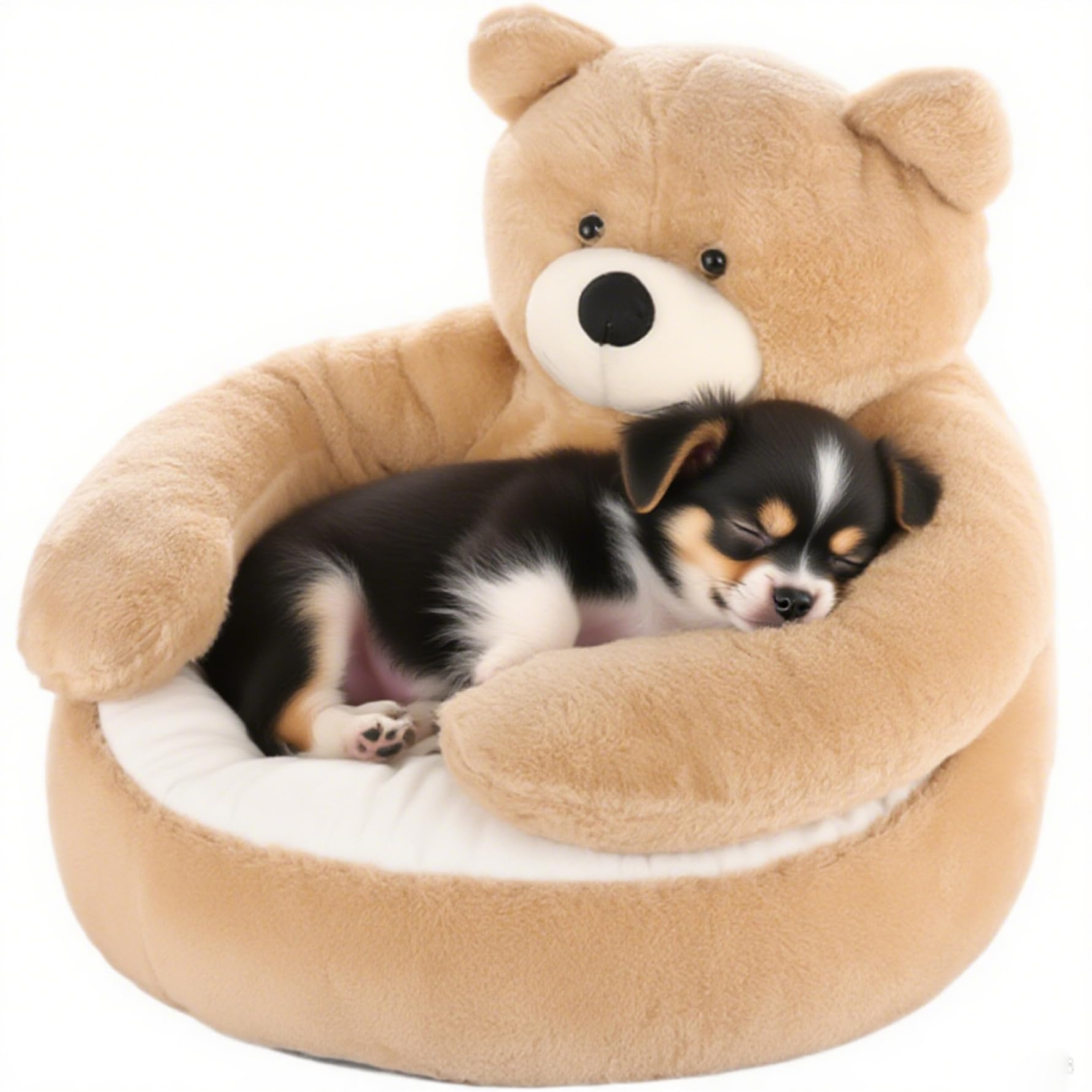 Lit pour petit chien lavable en machine avec base antidérapante et peluche confort
