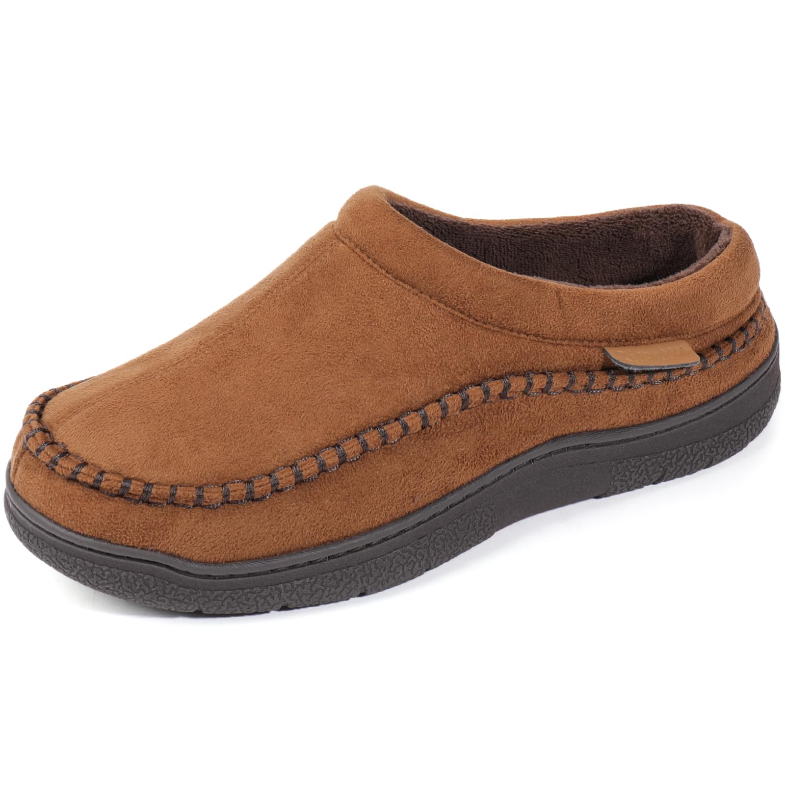 ZigzaggerMen's Slip On Moccasin Slippers, Indoor/Outdoor Warm Fuzzy Comfy House Shoes, Fluffy Wide Loafer Slippers