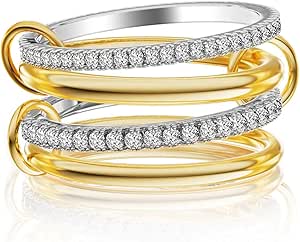 Amazon.com: HABIKIP Gold Stackable Rings for Women, 18K Gold Plated ...