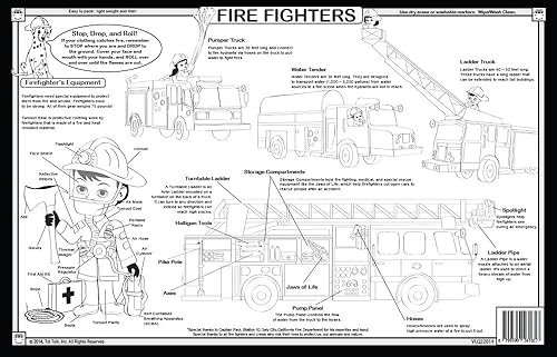 Miniatura 3 de Tot Talk Vehículos - Juego de 4 manteles individuales educativos para niños, construcción, camiones de bomberos, policía, transporte, actividades