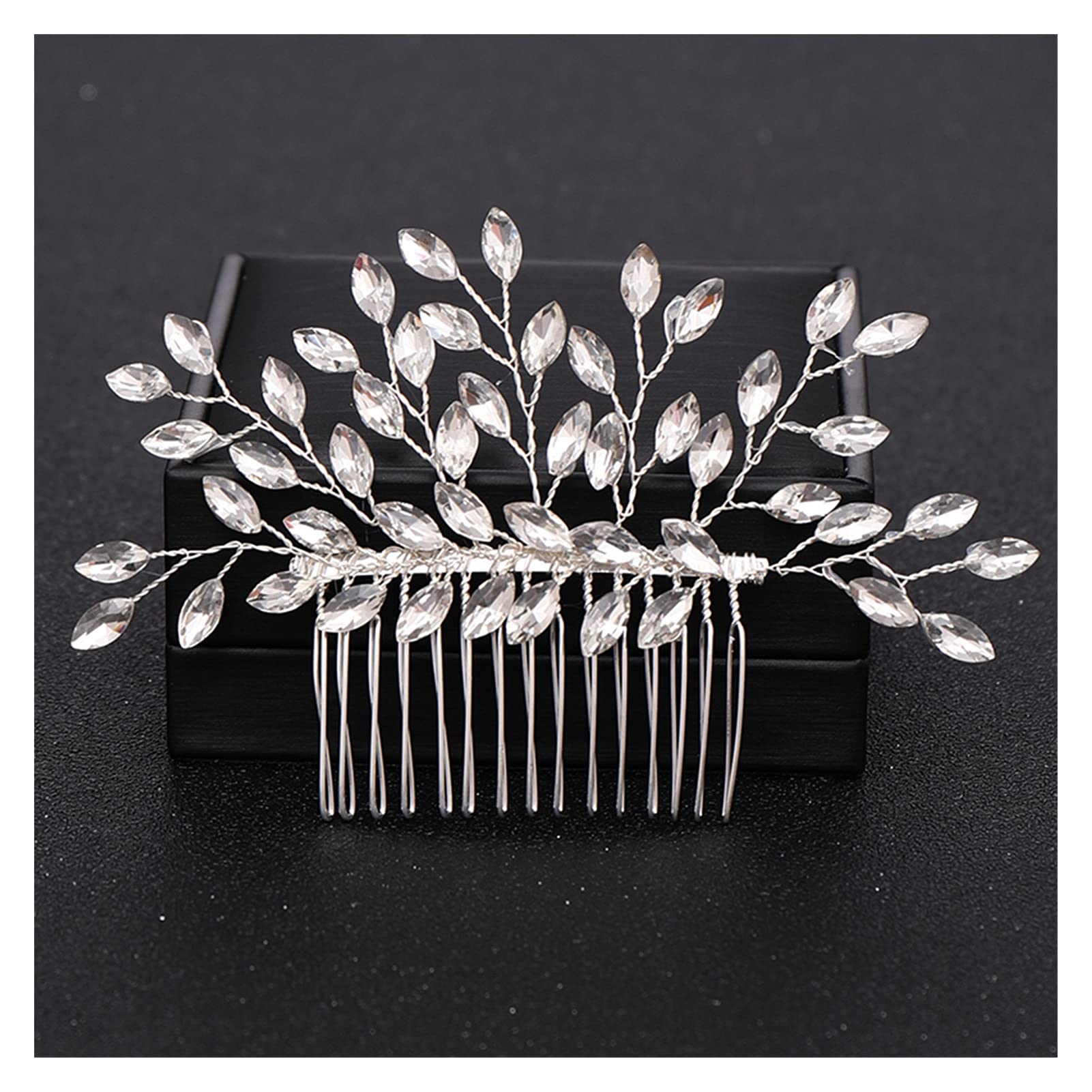 Argent Couleur Perle Cristal de Mariage Cheveux Peignes Accessoires for Les Fleurs nuptiales de Fleur de Fleur Femmes Ornements de Cheveux de la mariée Bijoux
