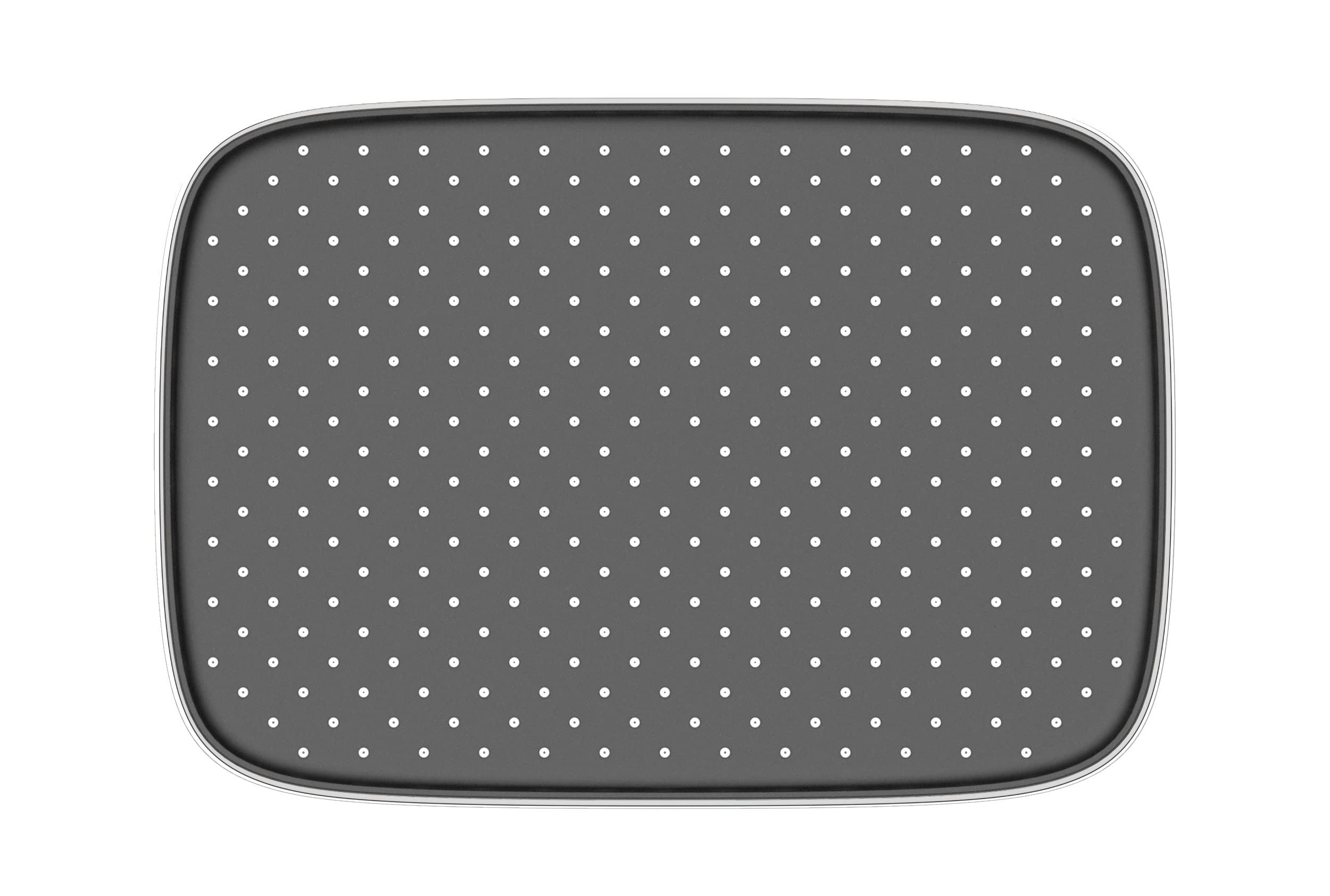 Deszczownica D2201E w kształcie kwadratu - 30 x 21 cm - Antykalkowa - Wybór koloru, Kolor: Chrom/Czarny mat