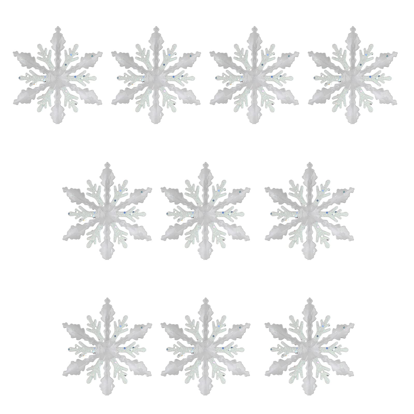 Buxuaaaa A Buxuaaa 10Pcs Snowflake Wedding Party Snowflake Christmas Decorations For Winter Decorations Wedding Party Ornament Crystal Ornaments For Christmas Tree Glitter Pendant Tree Ornaments Set Outdoor