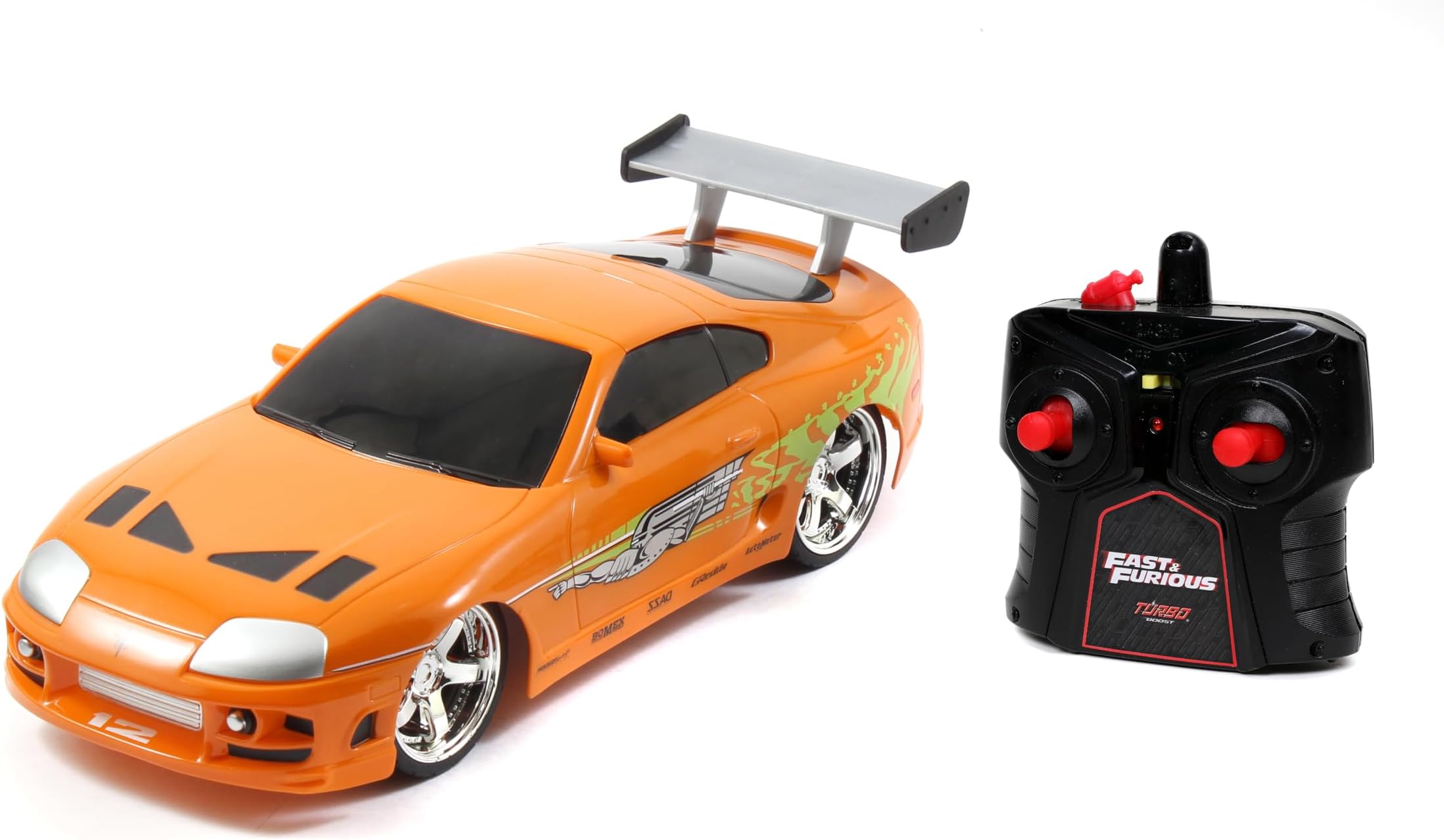 Jada Toys Fast & Furious RC 1995 Toyota Supra Vehicle (1/16 Scale), Orange