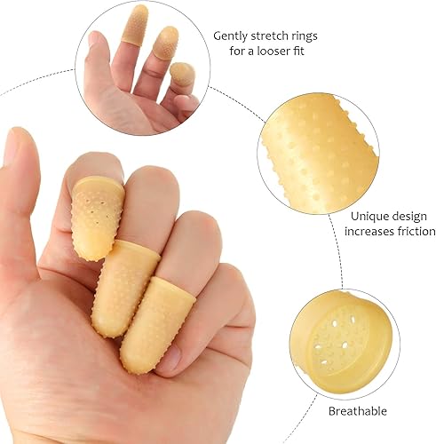 Miniatura 2 de SATINIOR 24 piezas de dedos de goma para cubrir los dedos de la punta, conteo de dinero, protección de clasificación de escritura, protectores de