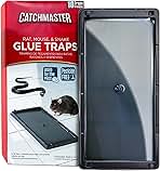 Catchmaster Rat, Snake and Mouse Traps 10Pk, Large Bulk Glue Rat Traps for Home, Adhesive Plastic Tray for Inside House, Snake, Mice, & Spider Catcher, Pest Control for House & Garage