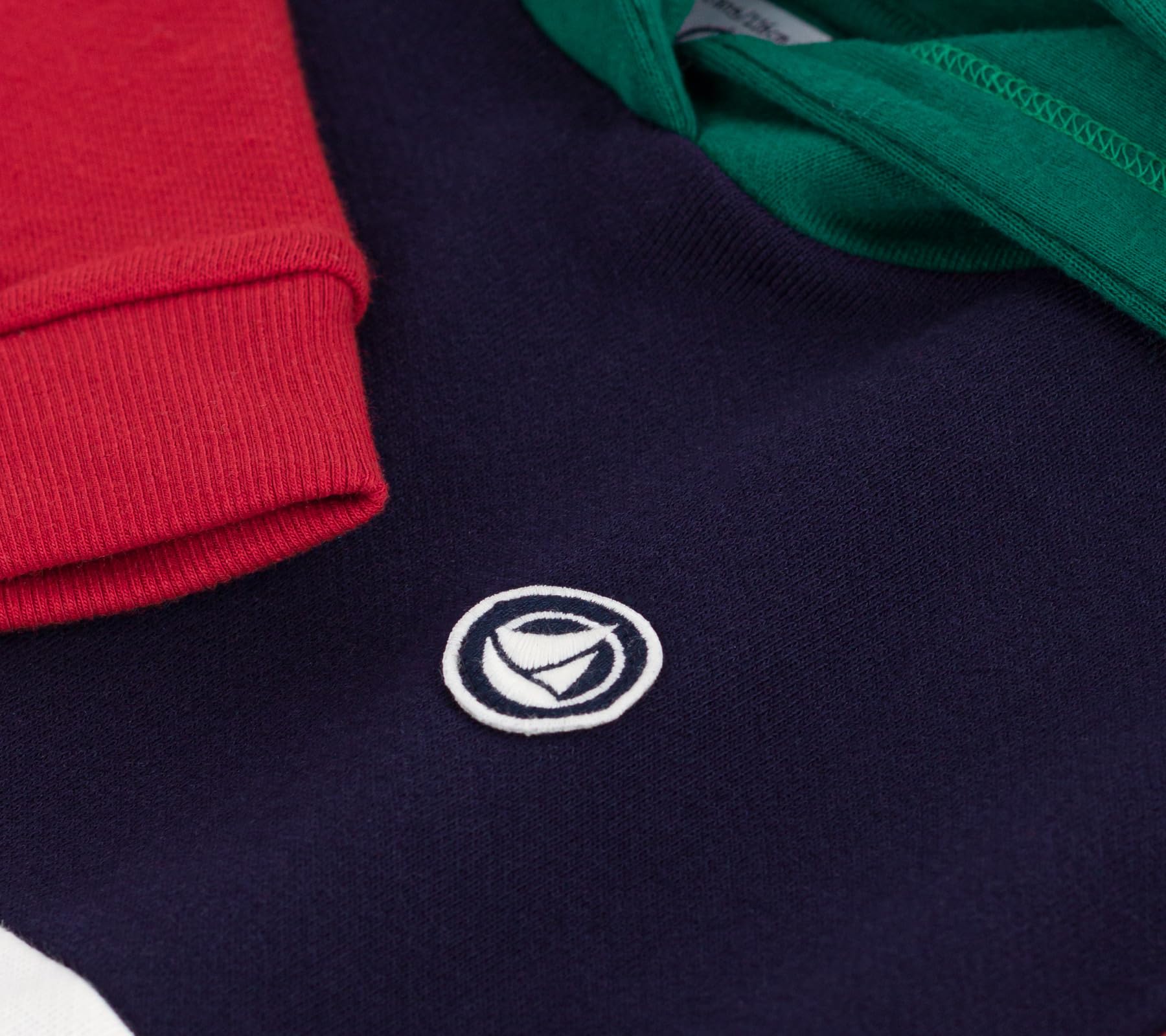 Petit Bateau Felpa con Cappuccio Bambino in Cotone Colorblock, Sera/Multico, 8 Anni
